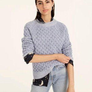 J.Crew Cotton Bouclé Cable-knit Peri lavender Shadow Sweater XXS New